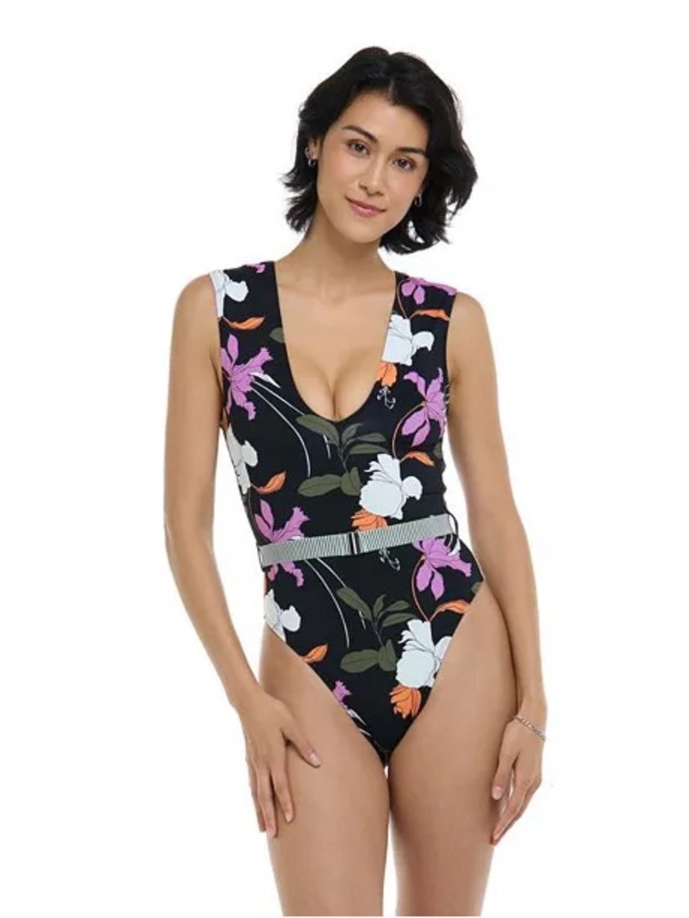 NWT Body Glove V-Neck Floral One-Piece Swimsuit